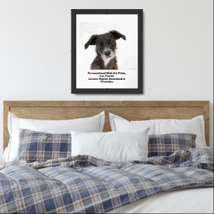 Custom Pet Portrait - Digital Dog Art Framed Gift