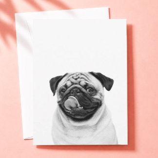Custom Pet Portrait | Dog Cat Photo B & W Thank You Card