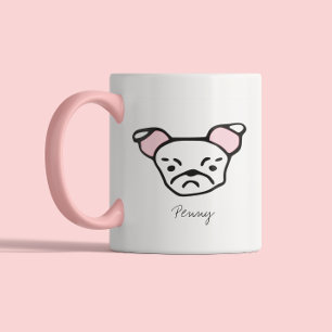 Custom Pet Portrait Dog Mom Brussels Griffon Two-Tone Coffee Mug