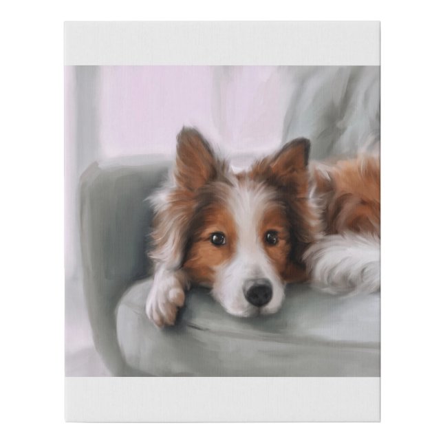 Custom pet portrait from photo faux canvas print (Front)