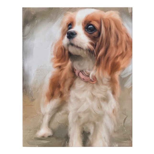 Custom pet portrait from photo faux canvas print (Front)
