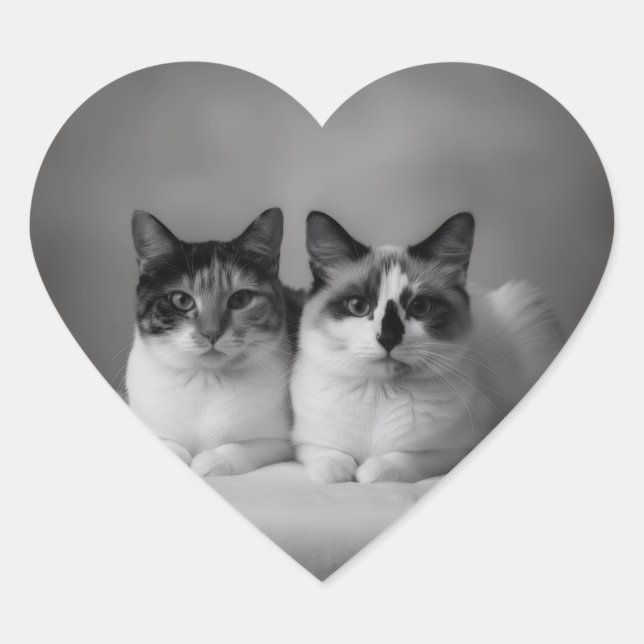 Custom Pet Portrait Heart Sticker (Front)