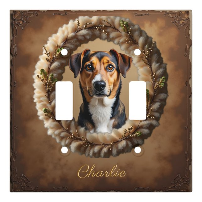 Custom Pet Portrait – Just Upload a Simple Photo Light Switch Cover (Front)
