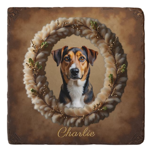 Custom Pet Portrait – Just Upload a Simple Photo Trivet (Front)