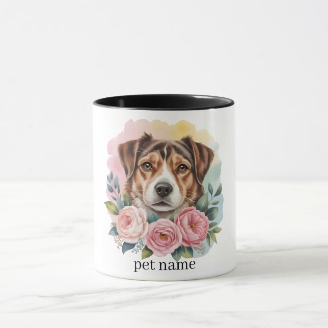 Custom Pet Portrait Mug – Personalized Dog or Cat  (Center)