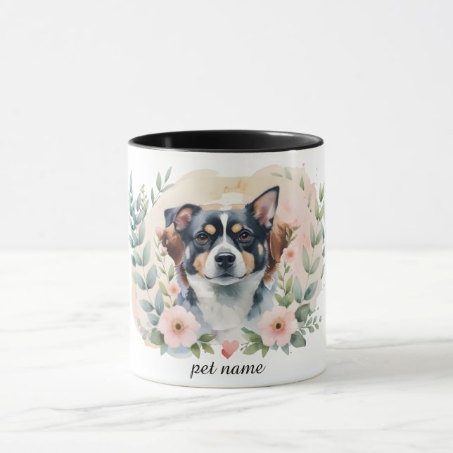 Custom Pet Portrait Mug – Personalized Dog or Cat  (Center)