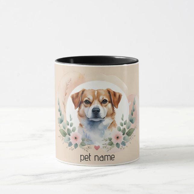 Custom Pet Portrait Mug – Personalized Dog or Cat  (Center)