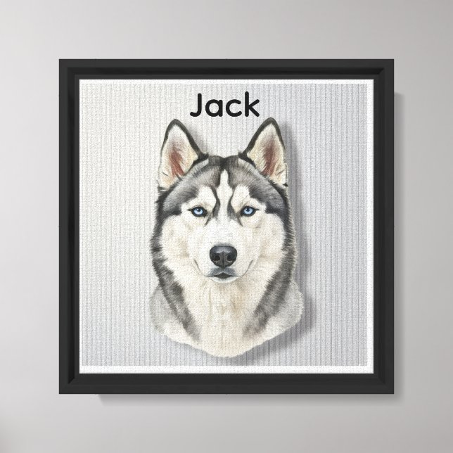 Custom Pet Portrait Personalized Gift Dog Memorial Canvas Print (Front)