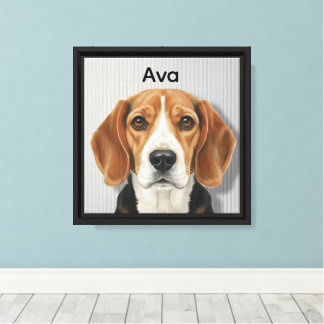 Custom Pet Portrait Personalized Gift Dogs Memoria Canvas Print