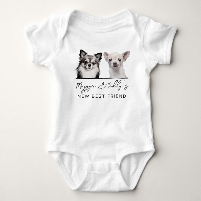 Custom Pet Portrait, Pregnancy Announcement Baby Bodysuit (Front)
