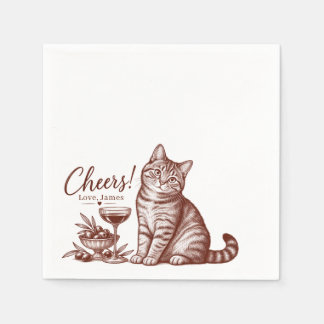Custom Pet Portrait Wedding Cocktail Napkins