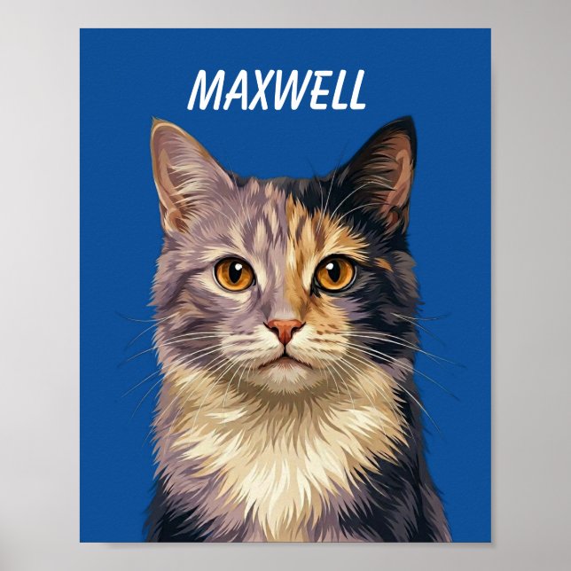 Custom Pet Portraits Using Pet Photo Personalized  Poster (Front)