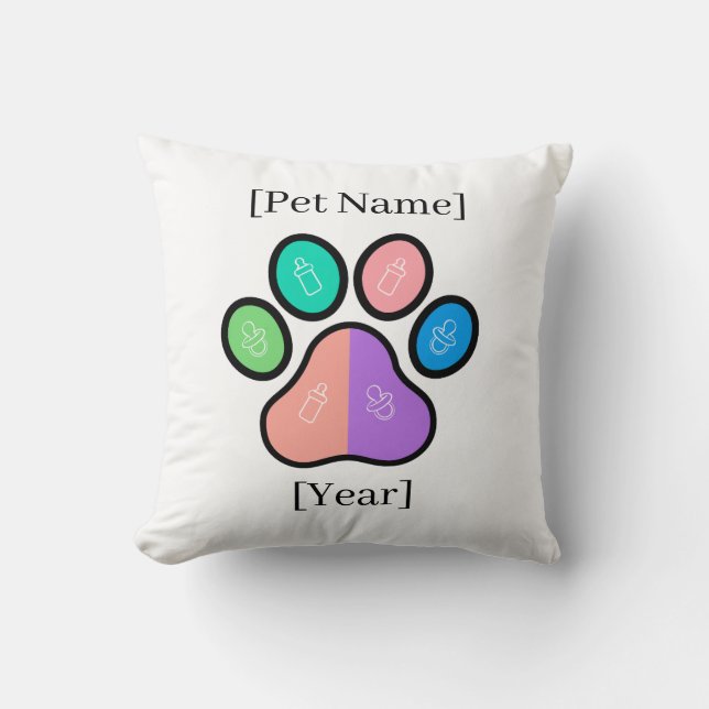 Custom Pet Sibling Baby Bodysuit - New Big Brother Throw Pillow (Front)