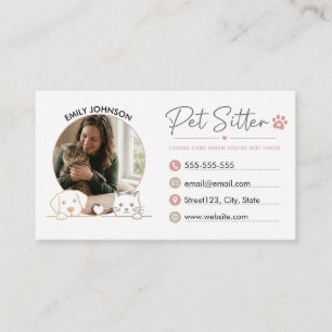 Custom Pet Sitter Business Card with Photo 