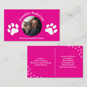 Custom Pet Sitter Business Card with Photo