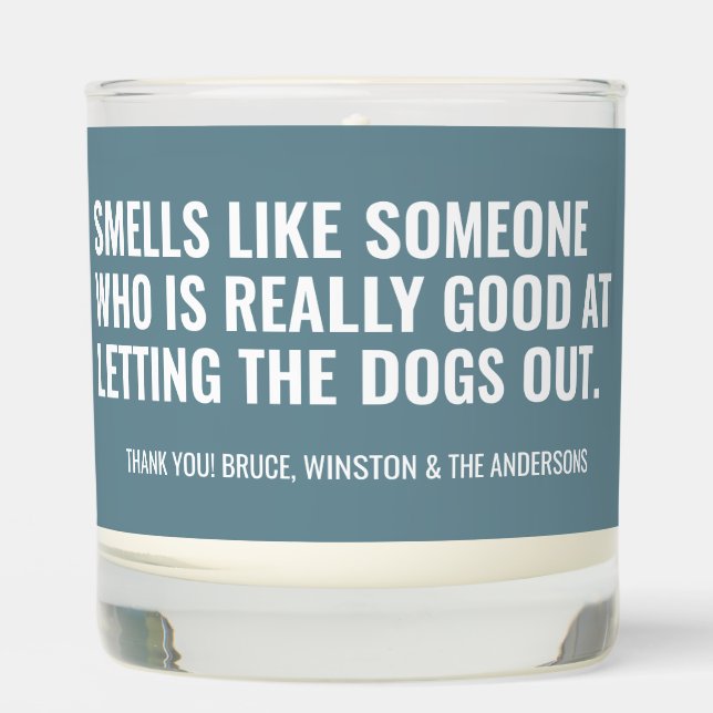 Custom Pet Sitter Dog Walker Doggy Daycare Gift Scented Candle (Front)