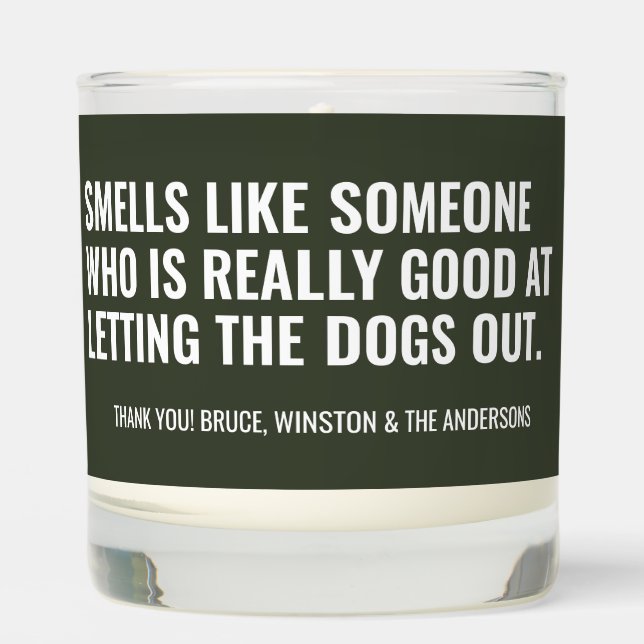 Custom Pet Sitter Dog Walker Doggy Daycare Gift Scented Candle (Front)
