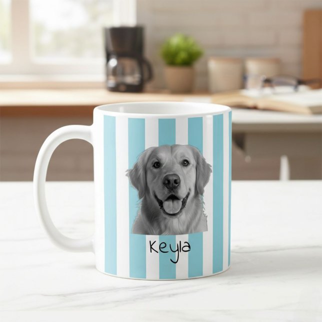 Custom Pet Striped Mug Using Pet Photo (Creator Uploaded)