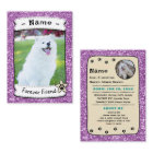 Custom Pet Trading Card, Therapy Dog Trading