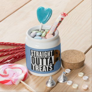 Custom Pet Treat Jar – “Straight Outta Treats”