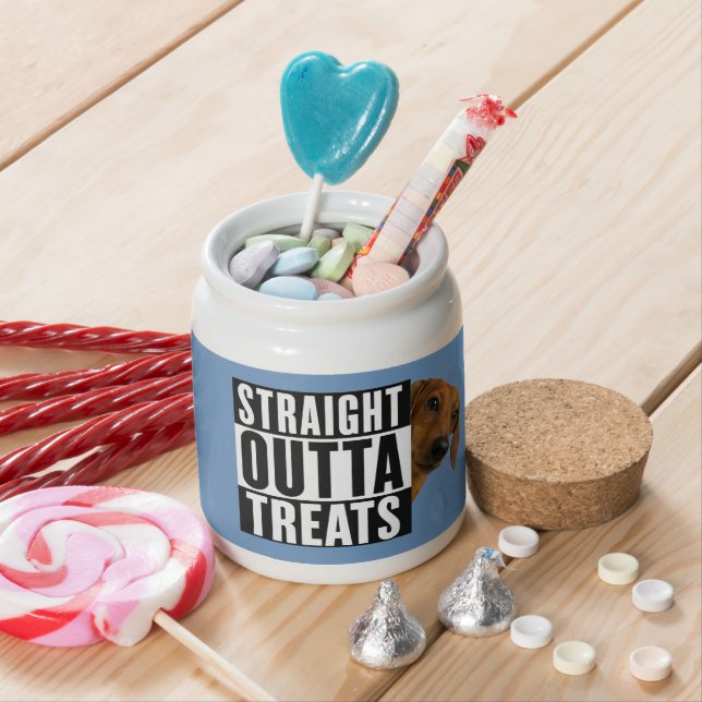 Custom Pet Treat Jar – “Straight Outta Treats”  (In Situ)