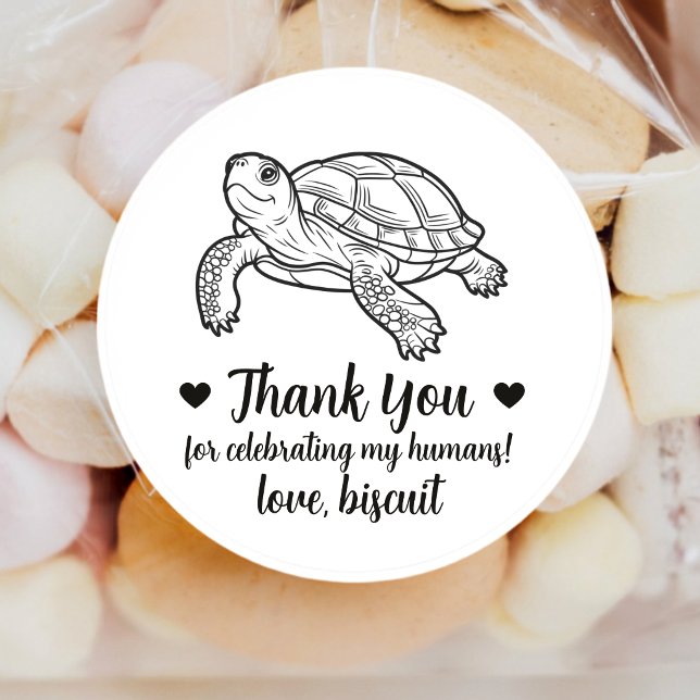 Custom Pet Turtle Wedding Favor Stickers (Creator Uploaded)