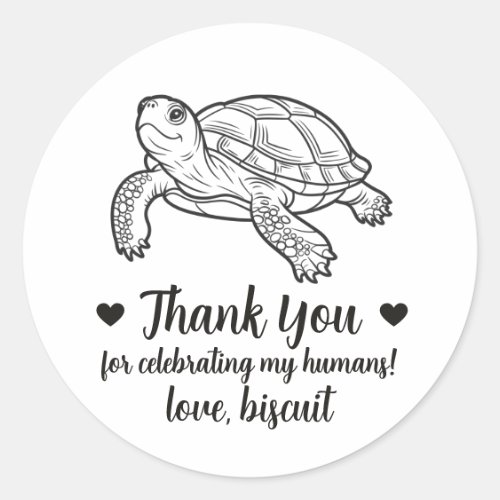 Custom Pet Turtle Wedding Favor Stickers