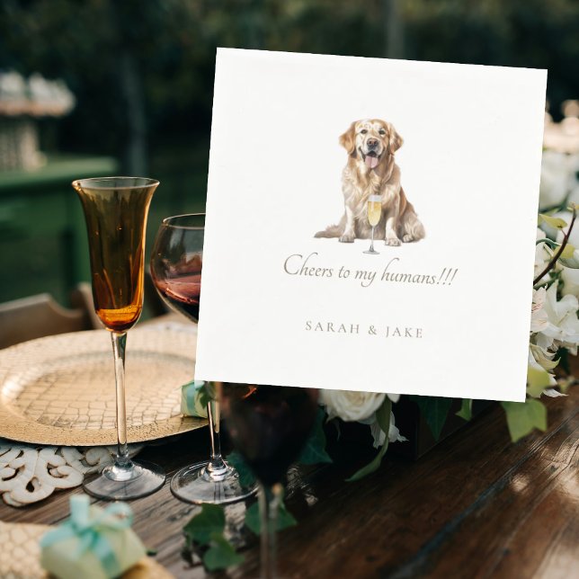 Custom Pet Wedding Cheers to my humans Cocktail Napkins (Creator Uploaded)