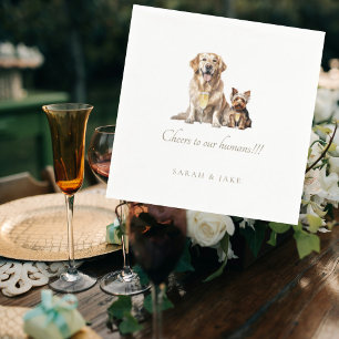 Custom Pet Wedding Cheers to our Humans Cocktail Napkins