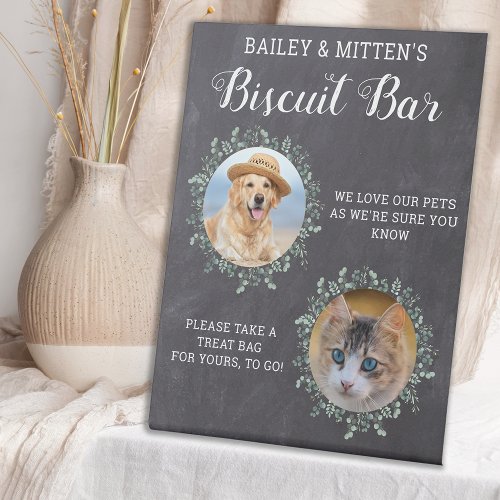 Custom Pet Wedding Favor Photo Dog Biscuit Bar  Pedestal Sign