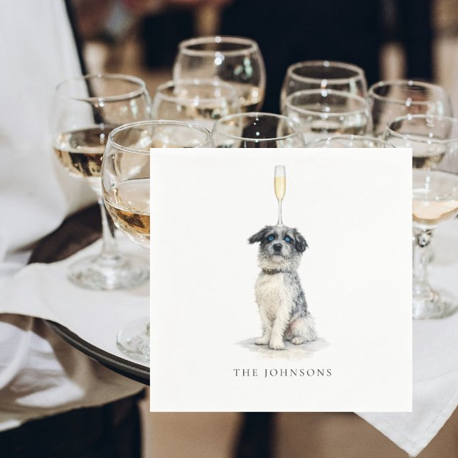 Custom Pet with Champagne Wedding III Napkins (Creator Uploaded)