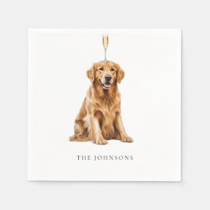 Custom Pet with Champagne Wedding IV Napkins