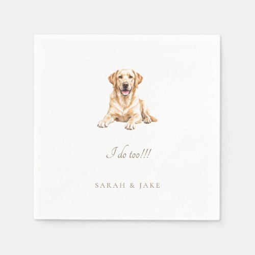 Custom Pet Yellow Lab Wedding Napkins