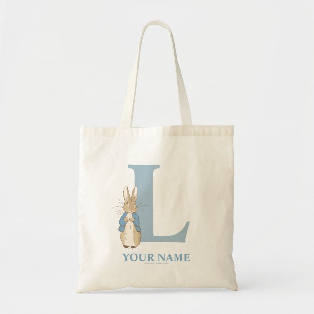 Custom Peter Rabbit - Letter L Tote Bag (Front)