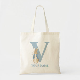 Custom Peter Rabbit - Letter V Tote Bag