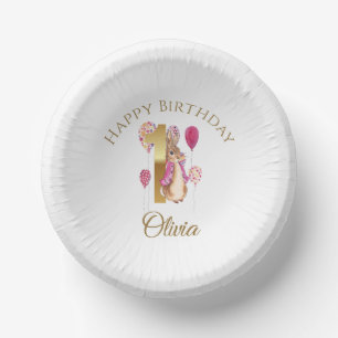 Custom Peter the Rabbit 1st Birthday Paper Bowls