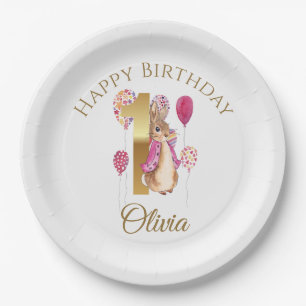 Custom Peter the Rabbit 1st Birthday Paper Plates
