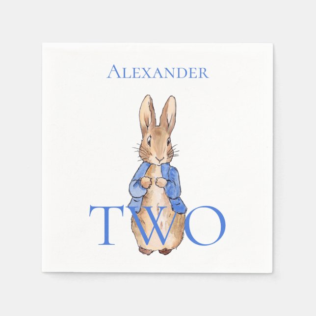 Custom Peter the rabbit 2nd Birthday Napkins (Front)