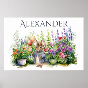 Custom Peter the rabbit balloons garden Poster