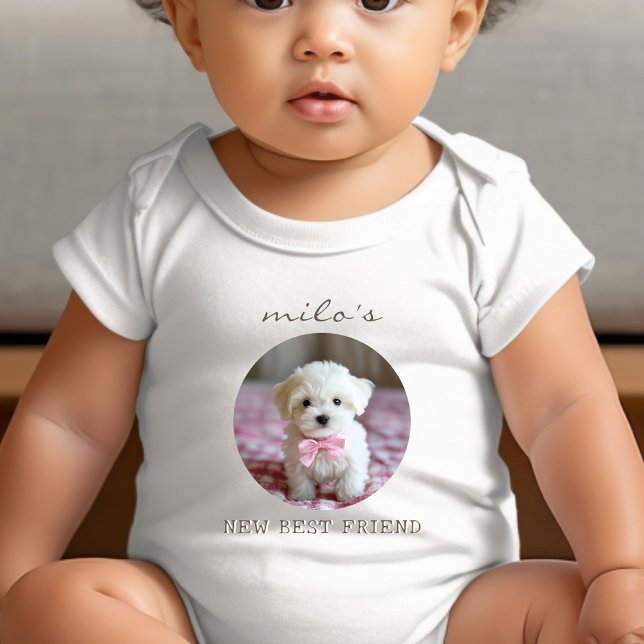 Custom [Pet's Name] NEW BEST FRIEND Baby Bodysuit (Creator Uploaded)