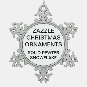 Custom Pewter Snowflake Christmas Tree Ornament by MyZazzleChristmas at Zazzle
