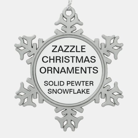 Custom Pewter Snowflake Christmas Tree Ornament