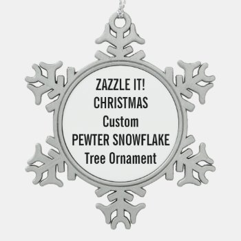 Custom Pewter Snowflake Christmas Tree Ornament by GoOnZazzleIt at Zazzle