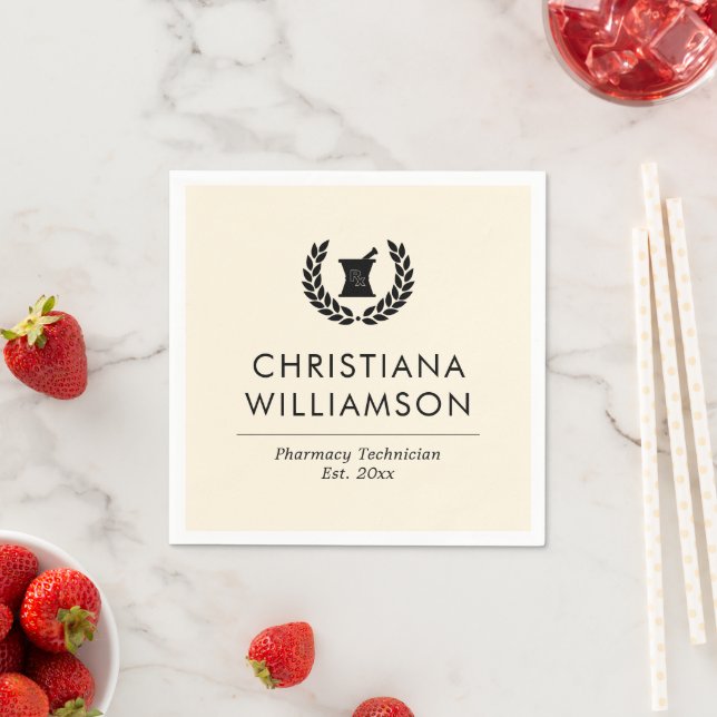 Custom Pharmacist Pharmacy Tech Graduation Napkins (Insitu)