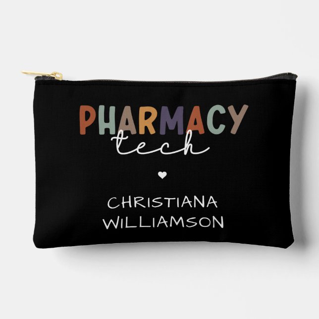 Custom Pharmacy Tech Retro Pharmacy Technician Accessory Pouch (Front)