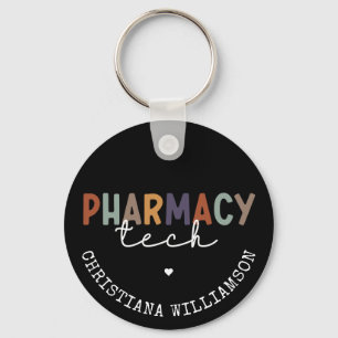 Custom Pharmacy Tech Retro Pharmacy Technician Keychain