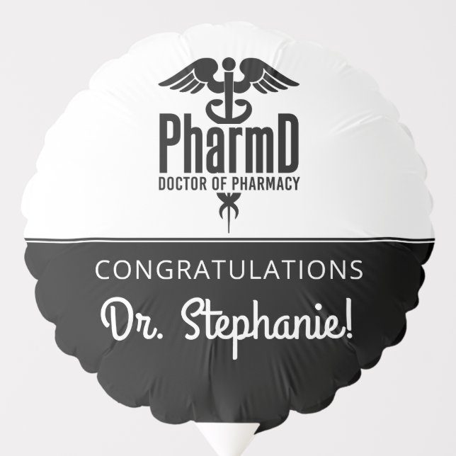 Custom PharmD Doctor of Pharmacy Graduation Party Balloon (Front)