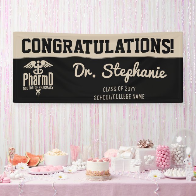 Custom PharmD Doctor of Pharmacy Graduation Party Banner (Party)