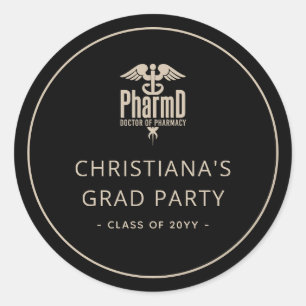 Custom PharmD Doctor of Pharmacy Graduation Party Classic Round Sticker
