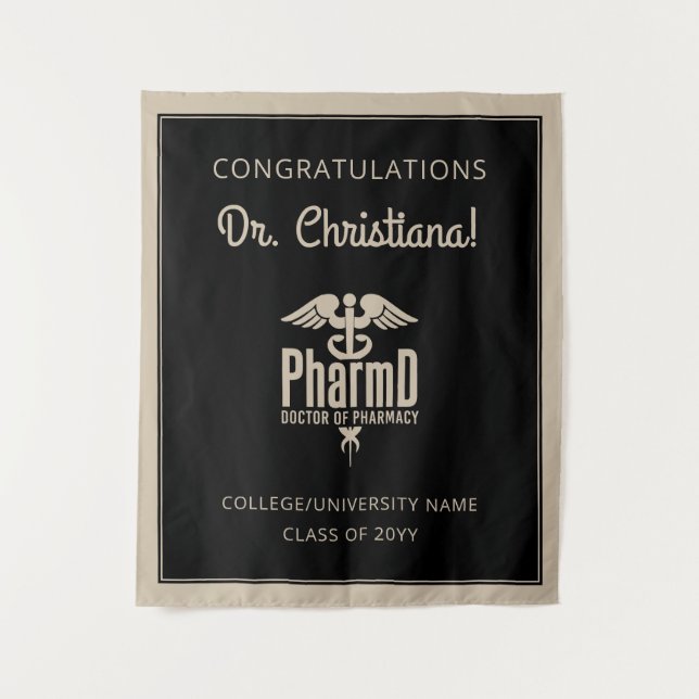 Custom PharmD Doctor of Pharmacy Graduation Party  Tapestry (Front)